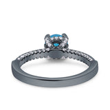 Solitaire Accent Wedding Ring Simulated Cubic Zirconia 925 Sterling Silver