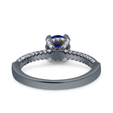 Solitaire Accent Wedding Ring Simulated Cubic Zirconia 925 Sterling Silver