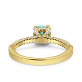 Solitaire Accent Wedding Ring Simulated Cubic Zirconia 925 Sterling Silver