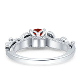Vintage Style Floral Round Engagement Ring Cubic Zirconia 925 Sterling Silver