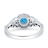 Art Deco Round Engagement Ring Cubic Zirconia 925 Sterling Silver