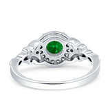 Art Deco Round Engagement Ring Cubic Zirconia 925 Sterling Silver