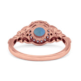 Halo Vintage Style Round Lab Alexandrite Engagement Ring