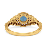 Halo Vintage Style Round Lab Alexandrite Engagement Ring