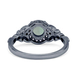 Halo Vintage Style Round Natural Green Amethyst Engagement Ring