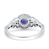 Art Deco Round Engagement Ring Cubic Zirconia 925 Sterling Silver