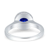 Bezel Set Solitaire Hidden Halo Round Engagement Ring Cubic Zirconia 925 Sterling Silver