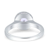 Bezel Set Solitaire Hidden Halo Round Engagement Ring Cubic Zirconia 925 Sterling Silver