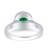 Bezel Set Solitaire Hidden Halo Round Engagement Ring Cubic Zirconia 925 Sterling Silver
