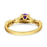Heart Filigree Art Deco Wedding Bridal Ring Round Simulated Cubic Zirconia 925 Sterling Silver