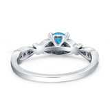 Heart Filigree Art Deco Wedding Bridal Ring Round Simulated Cubic Zirconia 925 Sterling Silver