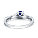 Heart Filigree Art Deco Wedding Bridal Ring Round Simulated Cubic Zirconia 925 Sterling Silver
