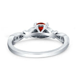 Heart Filigree Art Deco Wedding Bridal Ring Round Simulated Cubic Zirconia 925 Sterling Silver