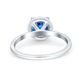 Halo Art Deco Engagement Wedding Bridal Ring Round Simulated Cubic Zirconia 925 Sterling Silver