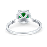 Halo Art Deco Engagement Wedding Bridal Ring Round Simulated Cubic Zirconia 925 Sterling Silver