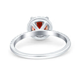 Halo Art Deco Engagement Wedding Bridal Ring Round Simulated Cubic Zirconia 925 Sterling Silver