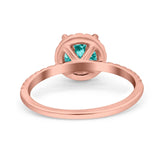 Halo Art Deco Engagement Wedding Bridal Ring Round Simulated Cubic Zirconia 925 Sterling Silver