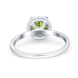 Halo Art Deco Engagement Wedding Bridal Ring Round Simulated Cubic Zirconia 925 Sterling Silver