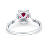 Halo Art Deco Engagement Wedding Bridal Ring Round Simulated Cubic Zirconia 925 Sterling Silver