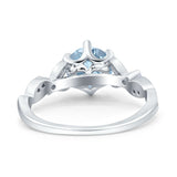 Vintage Style Round Bridal Wedding Engagement Ring Marquise Design Simulated Cubic Zirconia 925 Sterling Silver