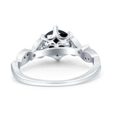 Vintage Style Round Bridal Wedding Engagement Ring Marquise Design Simulated Cubic Zirconia 925 Sterling Silver