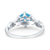 Vintage Style Round Bridal Wedding Engagement Ring Marquise Design Simulated Cubic Zirconia 925 Sterling Silver