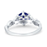 Vintage Style Round Bridal Wedding Engagement Ring Marquise Design Simulated Cubic Zirconia 925 Sterling Silver