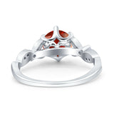 Vintage Style Round Bridal Wedding Engagement Ring Marquise Design Simulated Cubic Zirconia 925 Sterling Silver