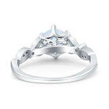Vintage Style Round Bridal Wedding Engagement Ring Marquise Design Simulated Cubic Zirconia 925 Sterling Silver