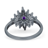 Art Deco Wedding Engagement Bridal Ring Marquise Round Simulated Cubic Zirconia 925 Sterling Silver