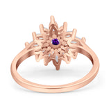 Art Deco Wedding Engagement Bridal Ring Marquise Round Simulated Cubic Zirconia 925 Sterling Silver