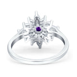 Art Deco Wedding Engagement Bridal Ring Marquise Round Simulated Cubic Zirconia 925 Sterling Silver