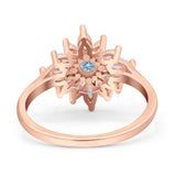 Art Deco Wedding Engagement Bridal Ring Marquise Round Simulated Cubic Zirconia 925 Sterling Silver