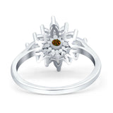 Art Deco Wedding Engagement Bridal Ring Marquise Round Simulated Cubic Zirconia 925 Sterling Silver