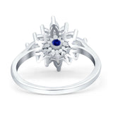 Art Deco Wedding Engagement Bridal Ring Marquise Round Simulated Cubic Zirconia 925 Sterling Silver