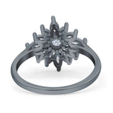 Art Deco Wedding Engagement Bridal Ring Marquise Round Simulated Cubic Zirconia 925 Sterling Silver