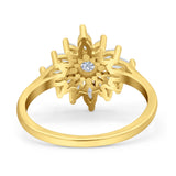 Art Deco Wedding Engagement Bridal Ring Marquise Round Simulated Cubic Zirconia 925 Sterling Silver