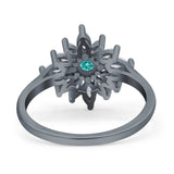 Art Deco Wedding Engagement Bridal Ring Marquise Round Simulated Cubic Zirconia 925 Sterling Silver