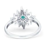 Art Deco Wedding Engagement Bridal Ring Marquise Round Simulated Cubic Zirconia 925 Sterling Silver
