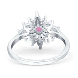 Art Deco Wedding Engagement Bridal Ring Marquise Round Simulated Cubic Zirconia 925 Sterling Silver