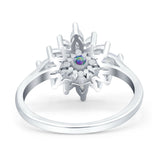 Art Deco Wedding Engagement Bridal Ring Marquise Round Simulated Cubic Zirconia 925 Sterling Silver