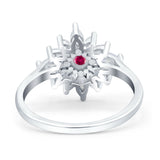 Art Deco Wedding Engagement Bridal Ring Marquise Round Simulated Cubic Zirconia 925 Sterling Silver