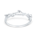 Vintage Style Wedding Engagement Anniversary Ring Band Round Simulated Cubic Zirconia 925 Sterling Silver