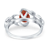 Art Deco Leaves Pear Vintage Style Bridal Wedding Engagement Ring Round Simulated Cubic Zirconia 925 Sterling Silver