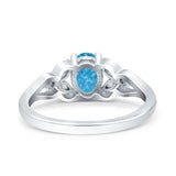 Oval Art Deco Bridal Wedding Engagement Ring Marquise Round Simulated Cubic Zirconia 925 Sterling Silver