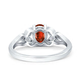 Oval Art Deco Bridal Wedding Engagement Ring Marquise Round Simulated Cubic Zirconia 925 Sterling Silver