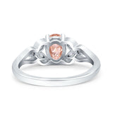 Oval Art Deco Bridal Wedding Engagement Ring Marquise Round Simulated Cubic Zirconia 925 Sterling Silver