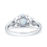 Oval Art Deco Bridal Wedding Engagement Ring Marquise Round Simulated Cubic Zirconia 925 Sterling Silver