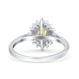 Halo Oval Art Deco Bridal Wedding Engagement Ring Simulated Cubic Zirconia 925 Sterling Silver