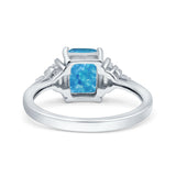 Emerald Cut Art Deco Bridal Wedding Engagement Ring Baguette Simulated Cubic Zirconia 925 Sterling Silver